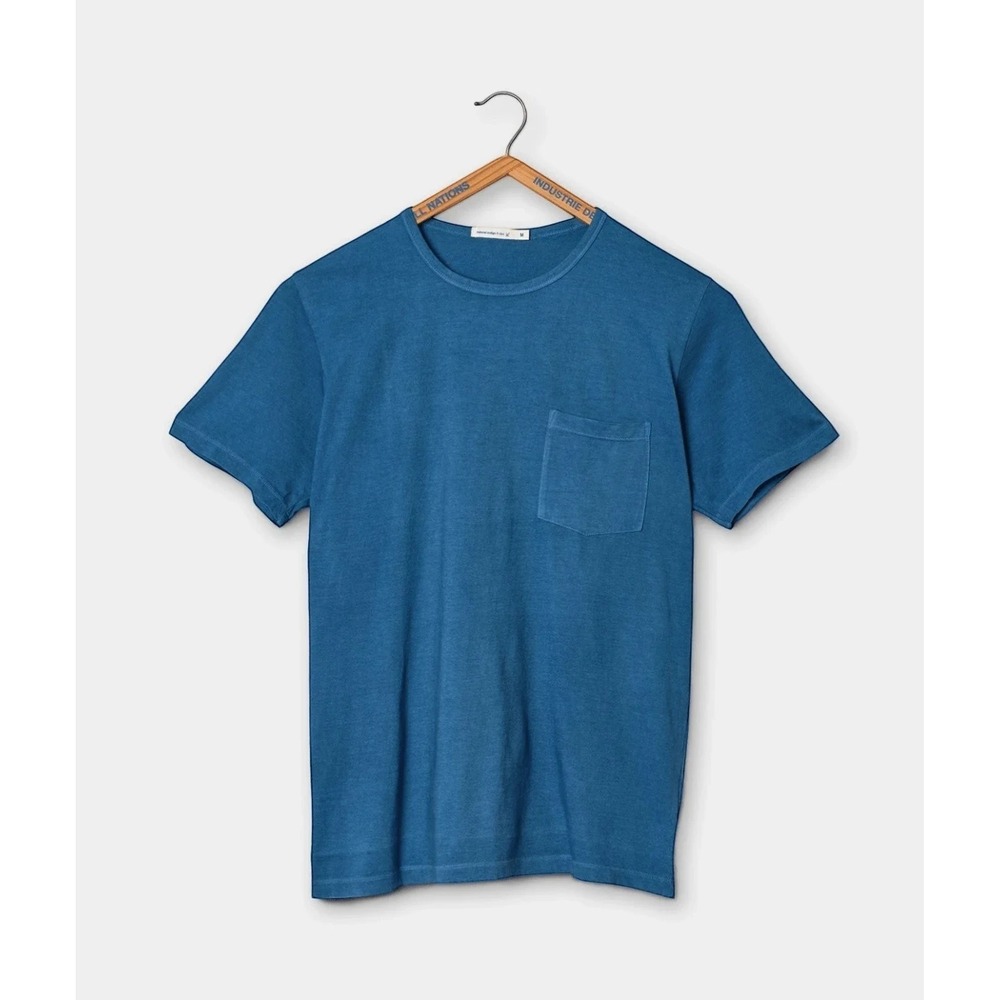 Industry of Nations Clean Pocket T-shirt Natural Indigo 6 Dips Organic Cotton